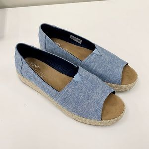 TOMS Peep Toe Platform Espadrilles